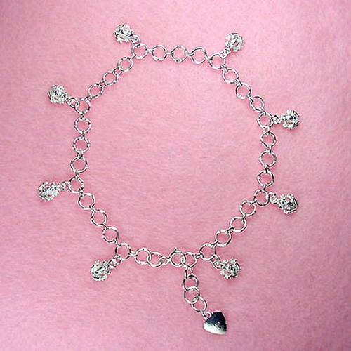 Sterling Silver - 10 Inch Frog Anklet (AK015)